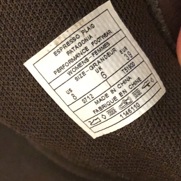 Patagonia brown expresso plaid booties, size 8 - Picture 7 of 12